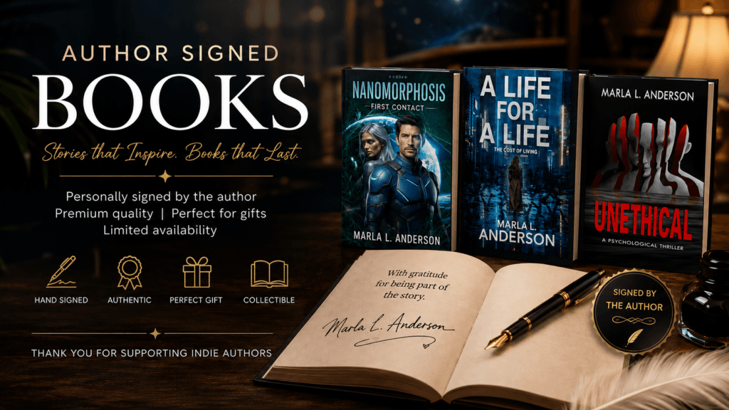 banner for books written and signed by author Marla L. Anderson
